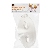 EC - Paper Mache Mask Half (6 Pack)