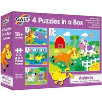 Galt - 4 Puzzles in a Box - Animals 
