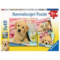 Ravensburger - Cute Puppy Dogs Puzzle 3x49pc