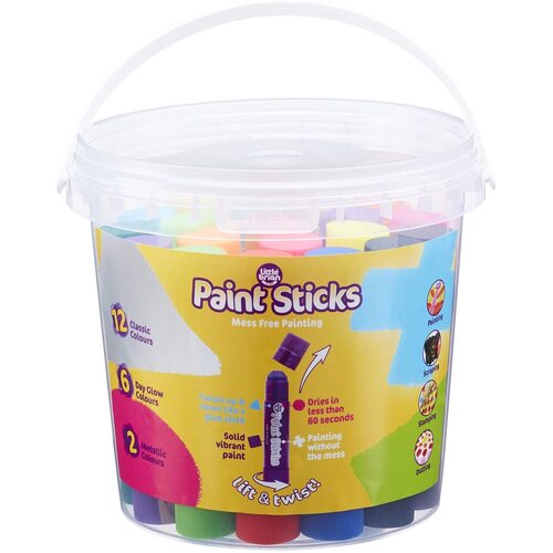Little Brian - Paint Sticks Bucket - Assorted 20 pack