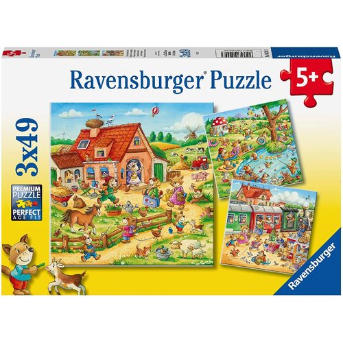 Ravensburger - Animal Vacation Puzzle 3x49pc